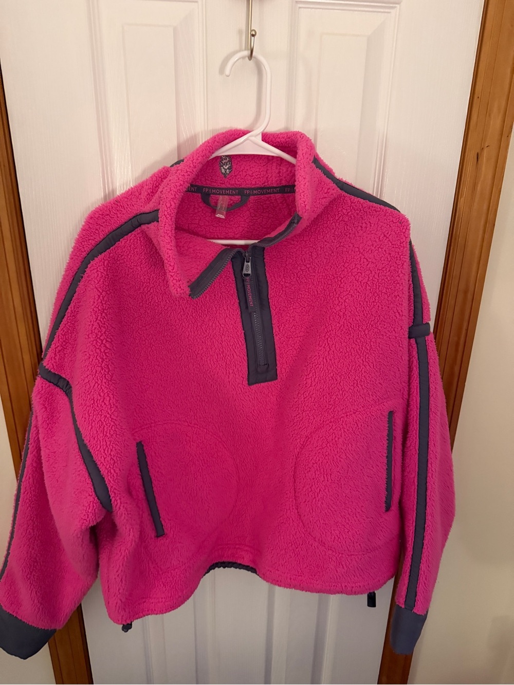 Free People - Pink Sherpa Half-Zip Pullover Sweater